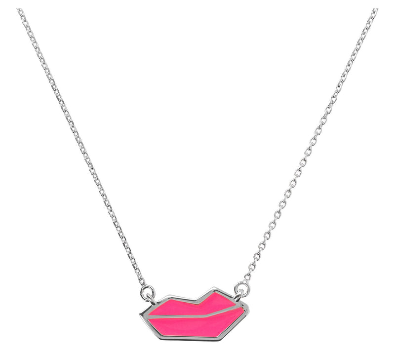 Netali Nissim Enamel Lips Necklace, S terling Silver — View 3