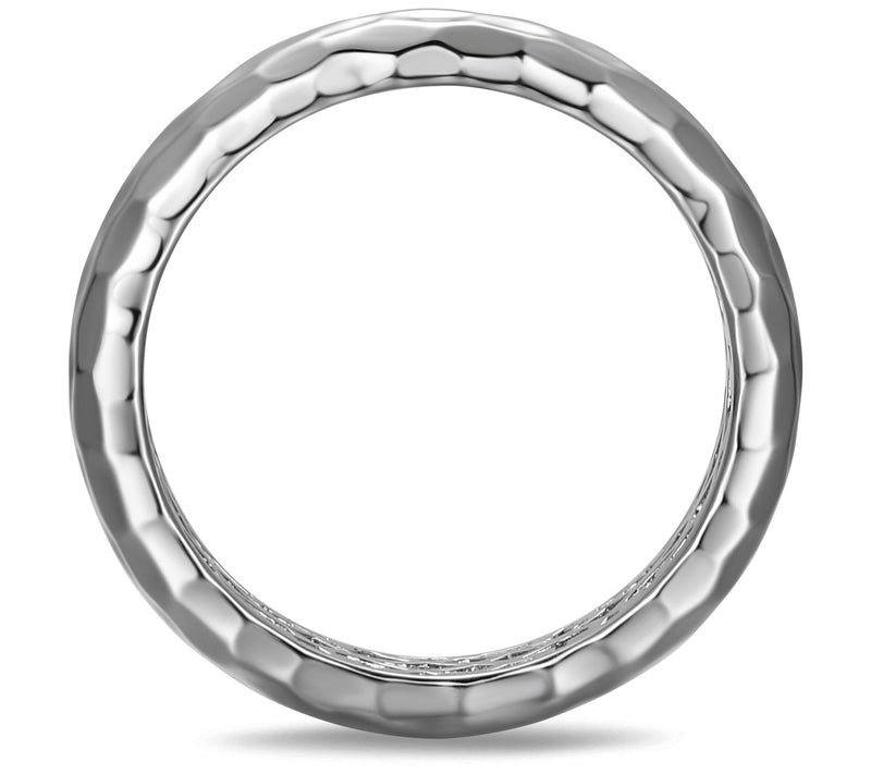 Silver Style Hammered Band Ring, Sterling — View 6