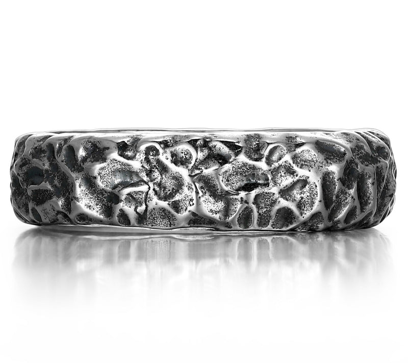Silver Style Oxidized Band Ring, Sterling — View 4