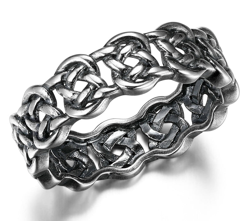 Silver Style Oxidized Celtic Knot Ring, Sterling — Main view