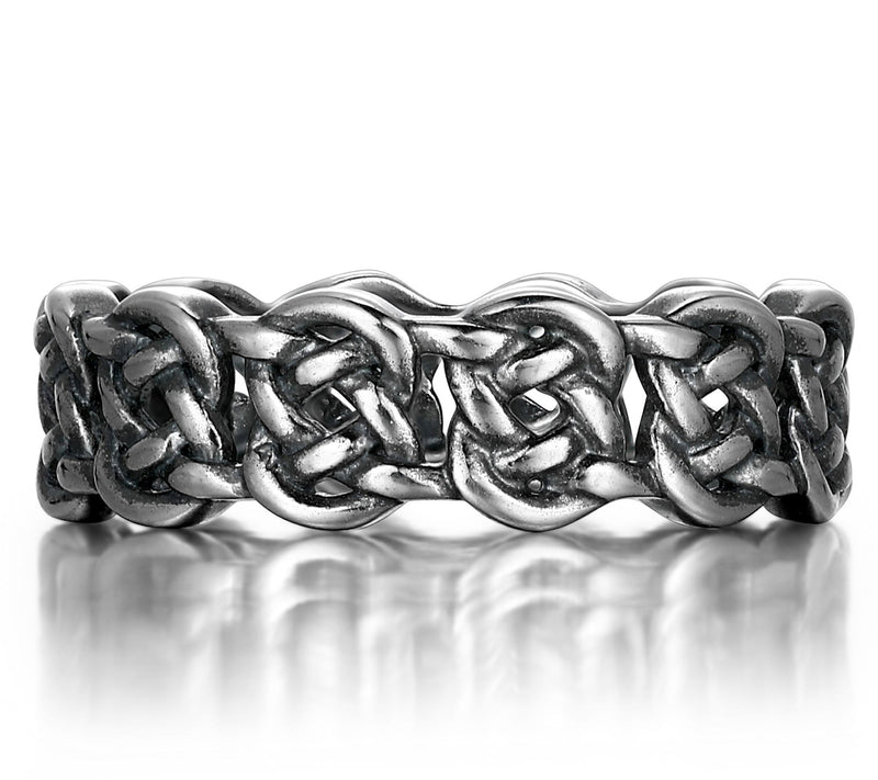 Silver Style Oxidized Celtic Knot Ring, Sterling — View 4