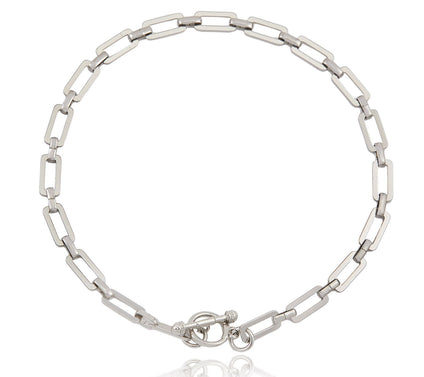 Ettika Flat Paperclip Link Chain Toggle Necklace