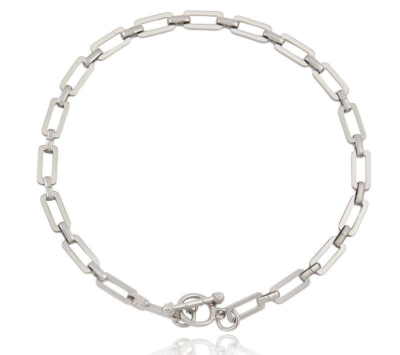 Ettika Flat Paperclip Link Chain Toggle Necklace — Main view