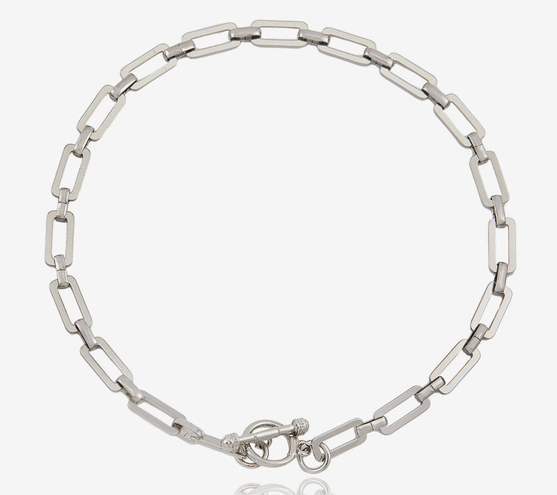 Ettika Flat Paperclip Link Chain Toggle Necklace — View 4