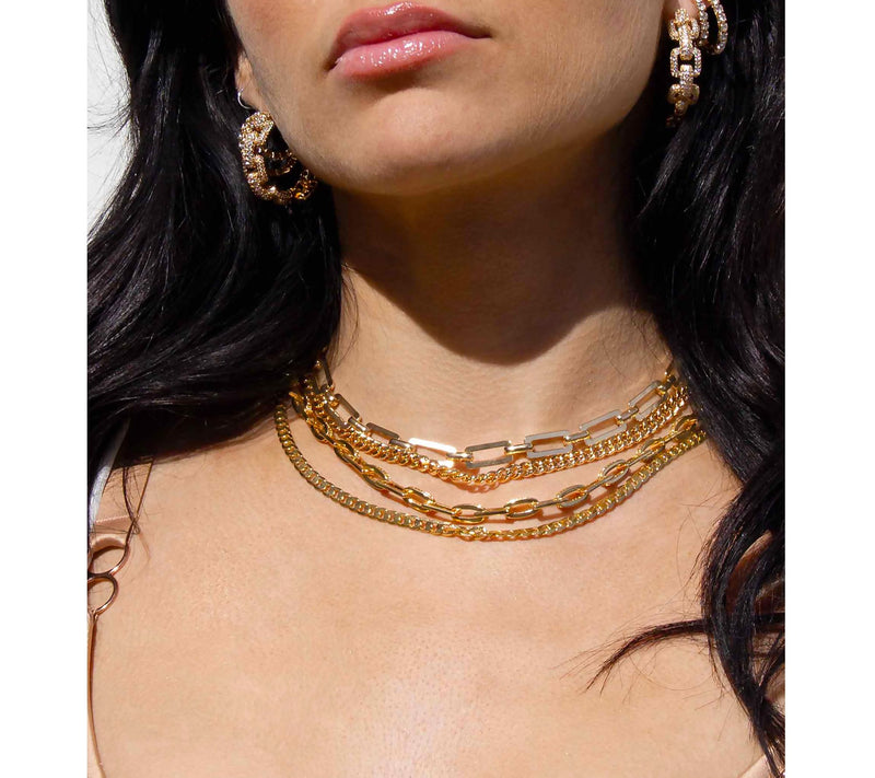 Ettika Flat Paperclip Link Chain Toggle Necklace — View 8