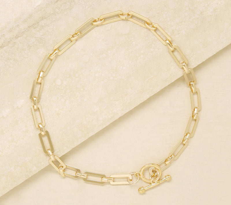 Ettika Flat Paperclip Link Chain Toggle Necklace — View 7