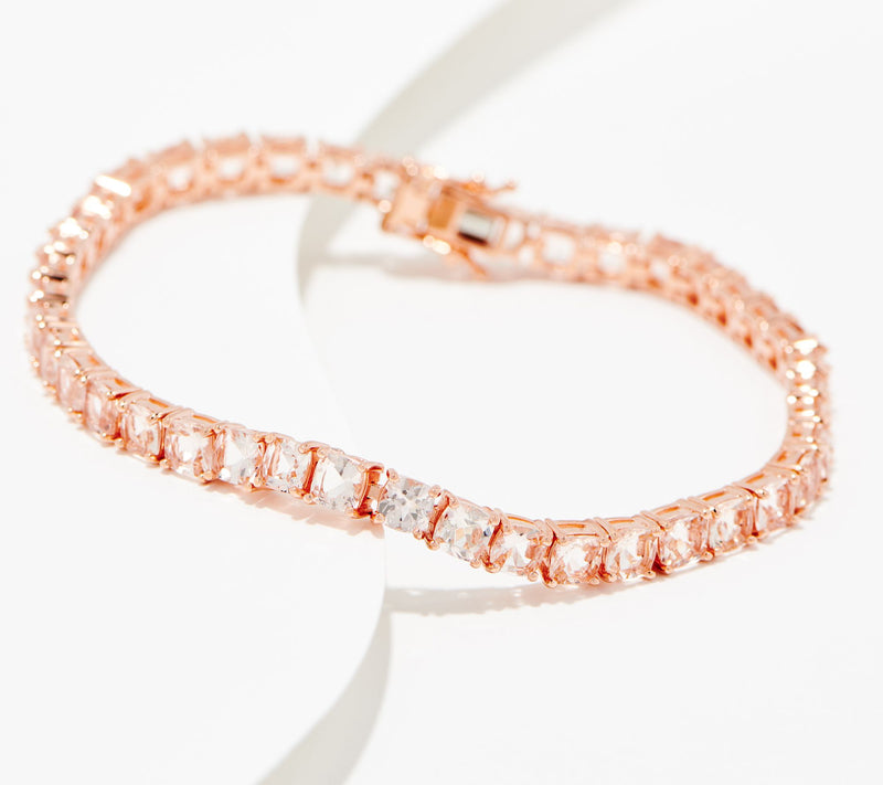 Affinity Gems Cushion Cut Gemstone Tennis Bracelet, Sterling Silver — View 13