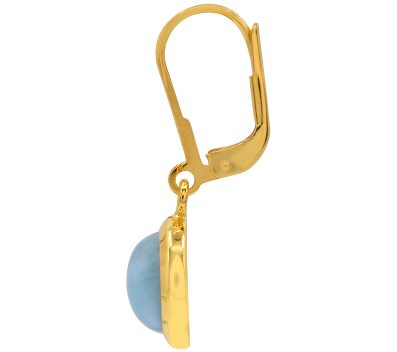 Affinity Gems Larimar Dangle Earrings, 14K Gold Plated — View 5