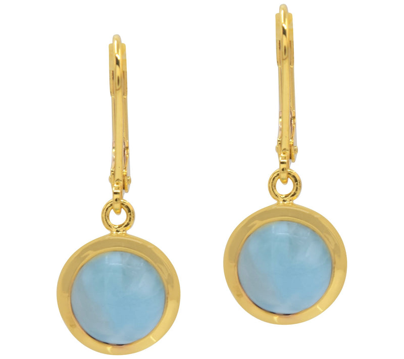 Affinity Gems Larimar Dangle Earrings, 14K Gold Plated — View 4