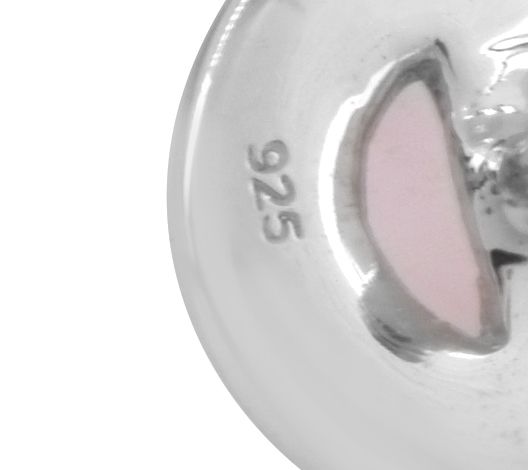 Affinity Gems Rose Quartz Cabochon Earrings, Sterling Silver — View 6