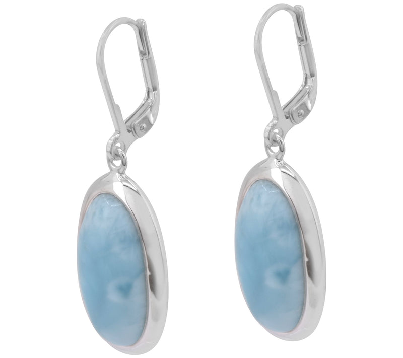 Affinity Gems Larimar Cabochon Dangle Earrings, Sterling — View 4