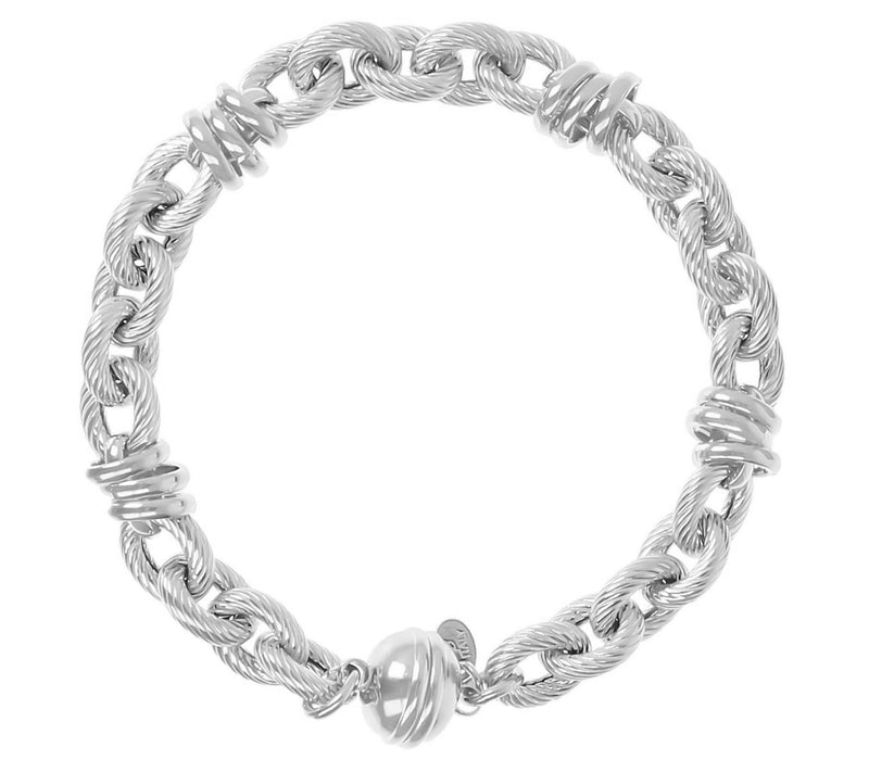 Bronzo Italia Twisted Oval Link Magnetic Claspracelet — Main view