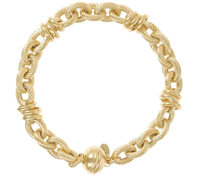 Bronzo Italia Twisted Oval Link Magnetic Claspracelet — View 5