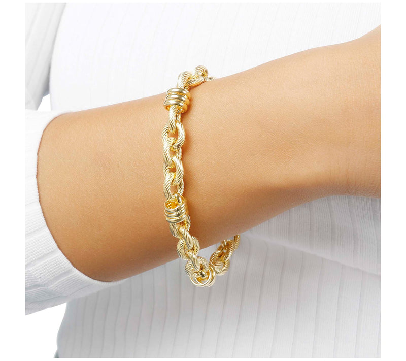 Bronzo Italia Twisted Oval Link Magnetic Claspracelet — View 7