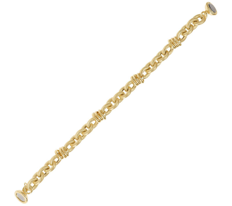 Bronzo Italia Twisted Oval Link Magnetic Claspracelet — View 6