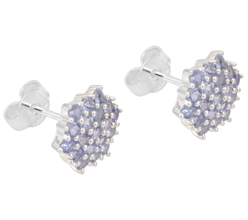 Affinity Gems Tanzanite Cluster Stud Earrings, Sterling Silver — View 5