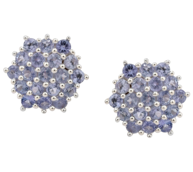Affinity Gems Tanzanite Cluster Stud Earrings, Sterling Silver — View 3