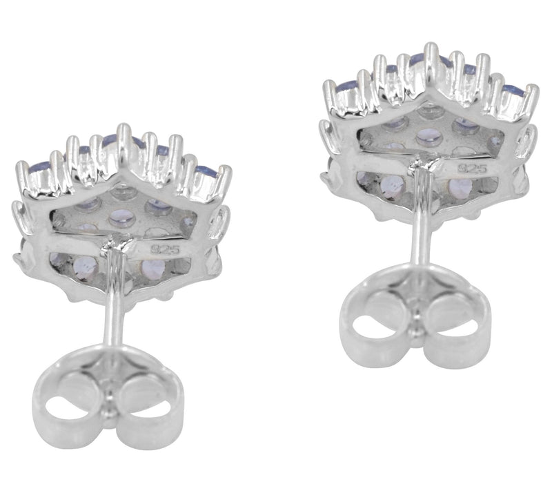 Affinity Gems Tanzanite Cluster Stud Earrings, Sterling Silver — View 4