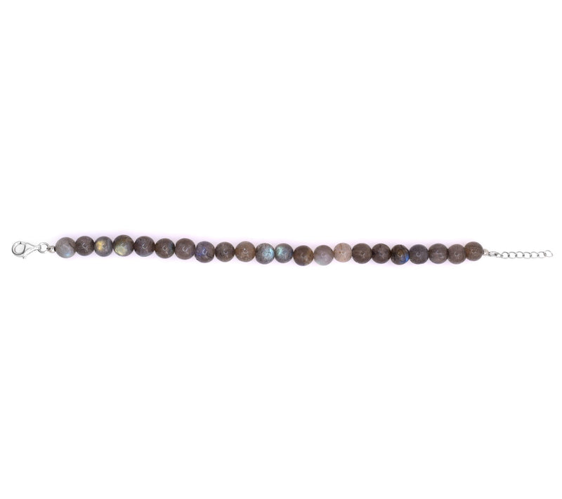Sterling Silver Labradorite Beaded Bracelet — View 5