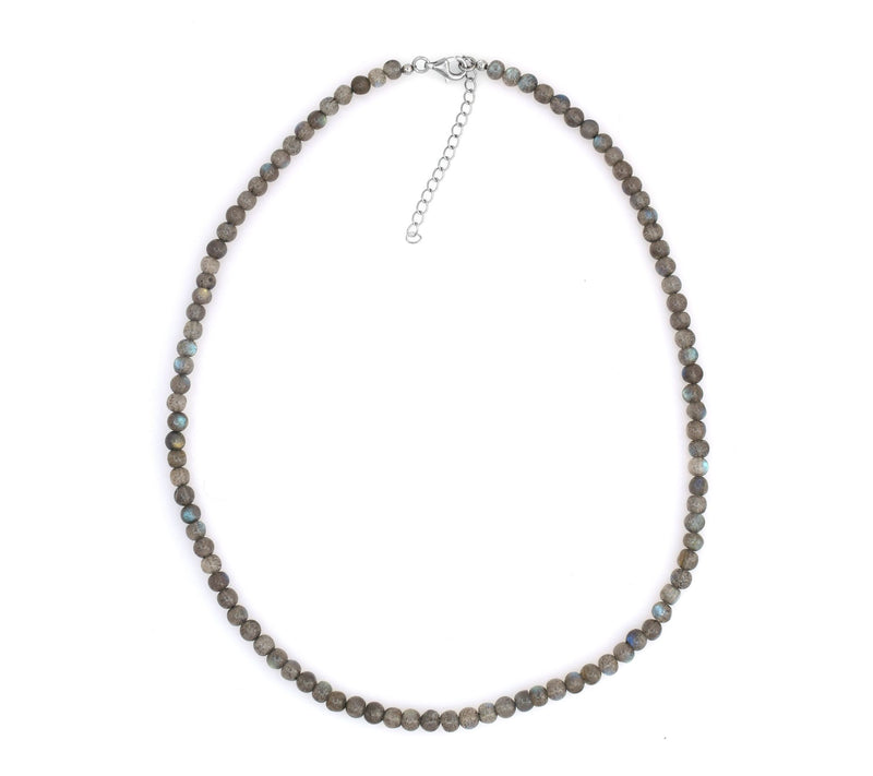 Sterling Silver Labradorite Beaded Necklace — View 3