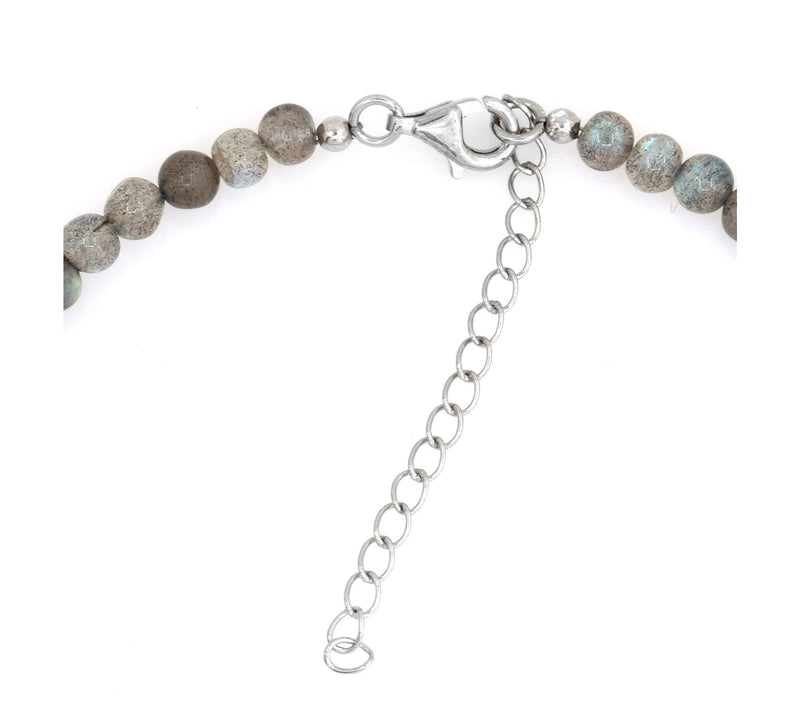Sterling Silver Labradorite Beaded Necklace — View 4