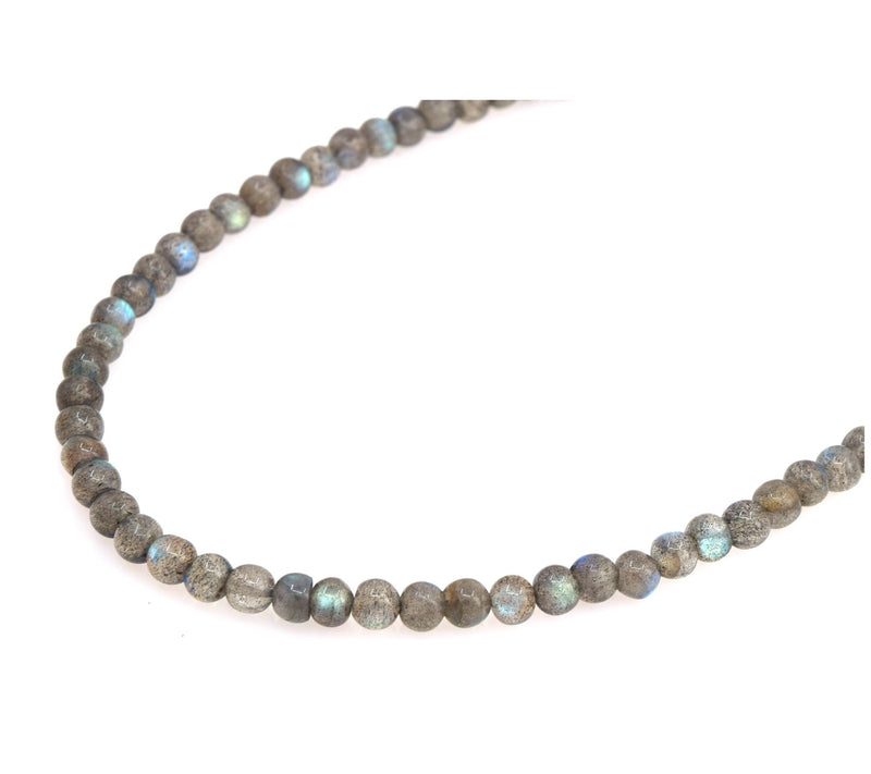 Sterling Silver Labradorite Beaded Necklace — View 5