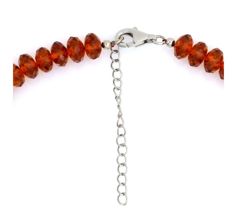 Sterling Silver Faceted Amber Beaded Necklace — View 6