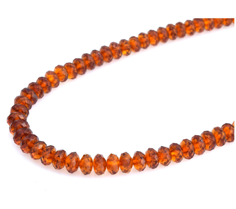 Sterling Silver Faceted Amber Beaded Necklace — View 5