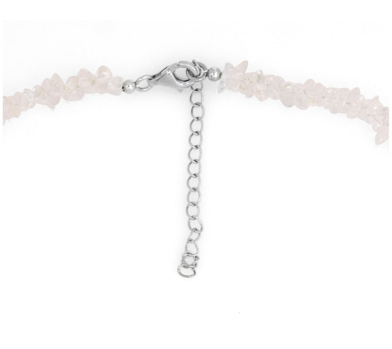 Sterling Silver Rock Crystal Bead Necklace — View 5