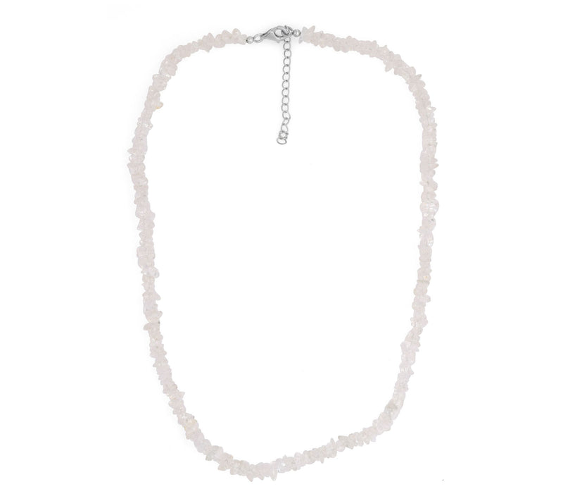 Sterling Silver Rock Crystal Bead Necklace — View 3