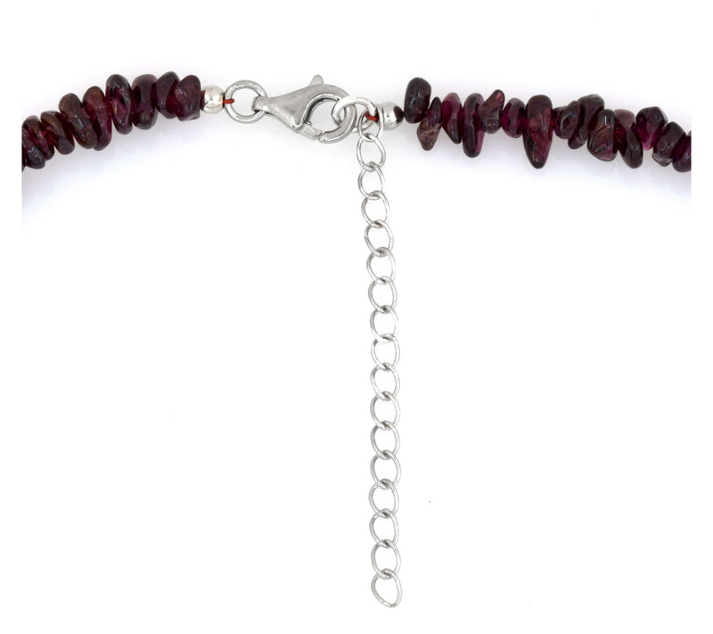 Sterling Silver Garnet Bead Necklace — View 6