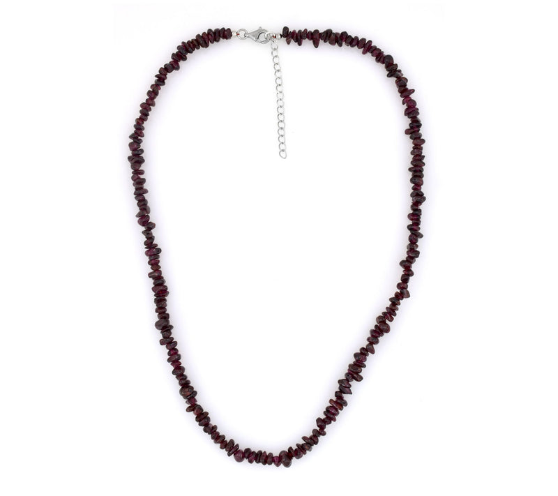 Sterling Silver Garnet Bead Necklace — View 3
