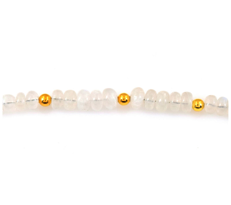 Sterling Silver Rainbow Moonstone Bead Necklace — View 6