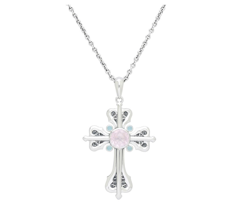Tiffany Kay Studio Sterling Gemstone Cross Pendant w/ Chain — View 3