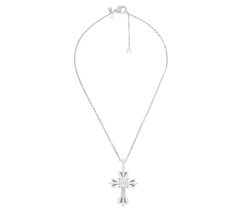 Tiffany Kay Studio Sterling Gemstone Cross Pendant w/ Chain — View 4