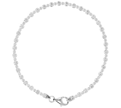 Diamonique Alternating Round Cut Tennis Bracelet, Sterling