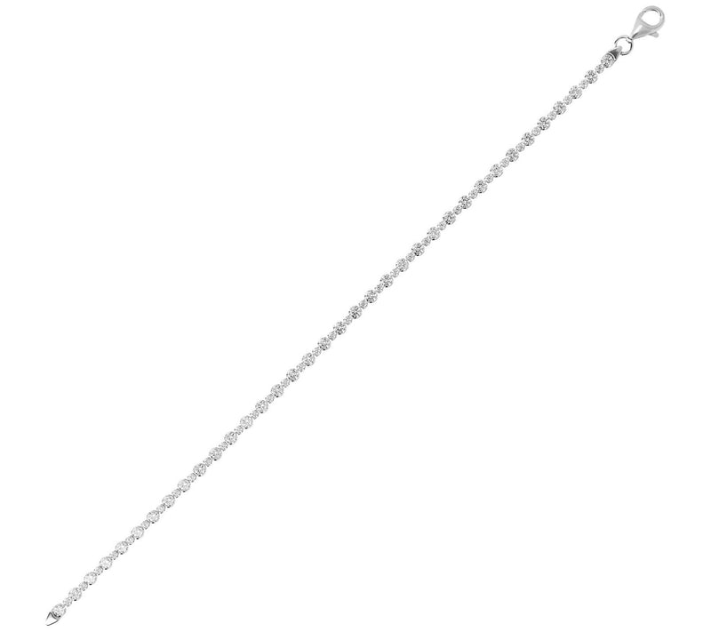 Diamonique Alternating Round Cut Tennis Bracelet, Sterling — View 4