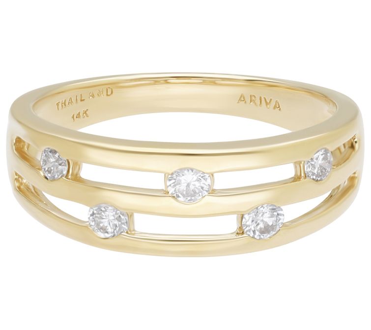 Ariva 14K Gold Diamond Open Band Ring — Main view