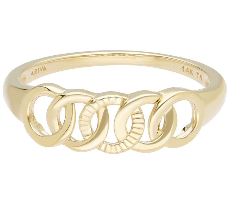 Ariva 14K Gold Linked Circle Ring — Main view