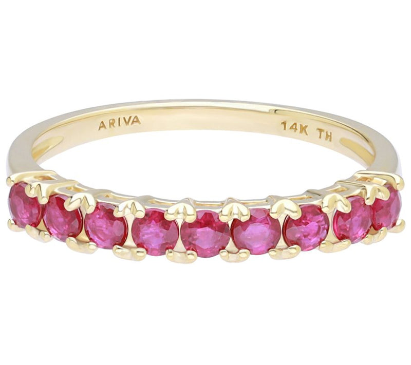 Ariva 14K Gold Stackable Gemstone Band Ring — View 7