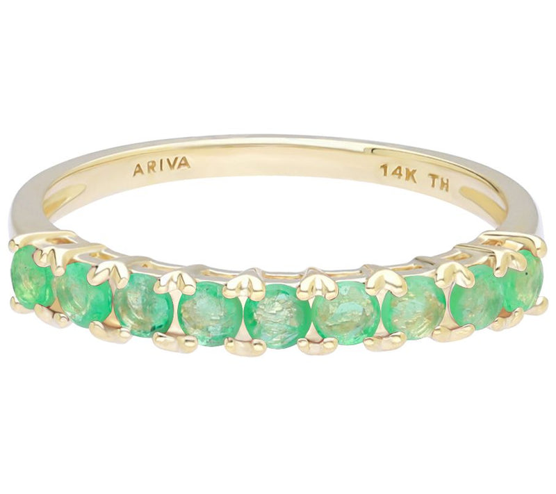 Ariva 14K Gold Stackable Gemstone Band Ring — View 5