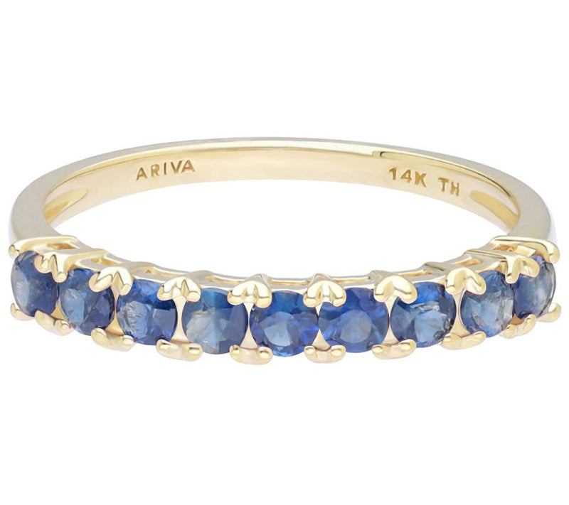 Ariva 14K Gold Stackable Gemstone Band Ring — Main view