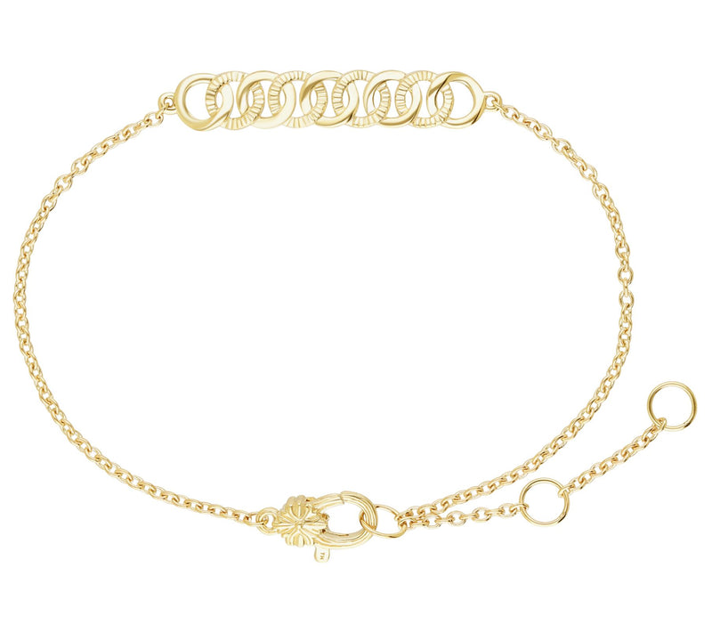Ariva 14K Gold Linked Circle Station Bracelet — View 2