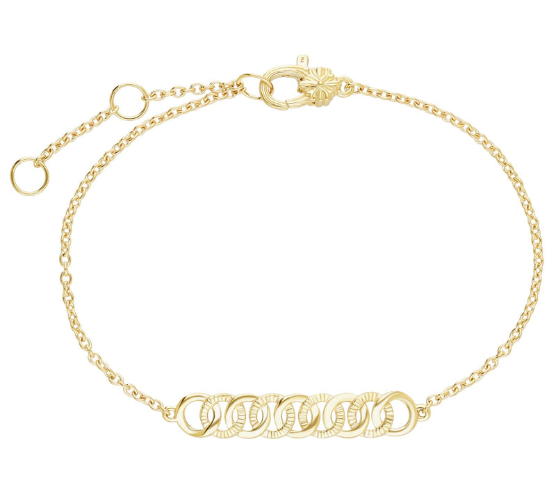 Ariva 14K Gold Linked Circle Station Bracelet — Main view