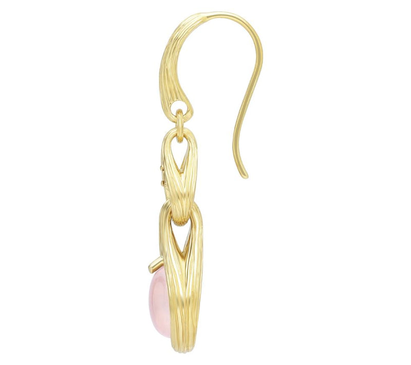 Ariva 18K Gold Clad Pink Mother of Pearl Calypso Earrings — View 4