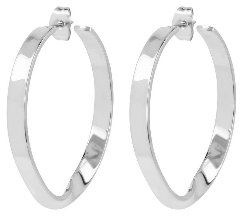 Steel by Design Polished Twist Hoop Earrings — View 5