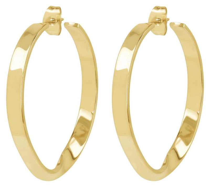 Steel by Design Polished Twist Hoop Earrings — View 3