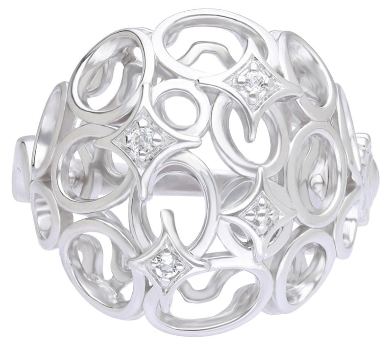 Goddaughters Sterling Silver White Topaz Universe Ring — Main view