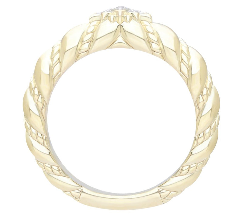 Goddaughters 14K Gold Clad White Topaz Lotus Ring — View 2