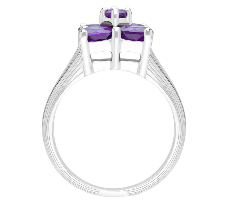 Ariva Sterling Silver 1.90 cttw Amethyst Ring — View 2